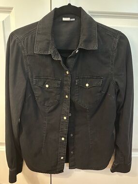 Gap washed denim Snap-Front Button-Up Shirt